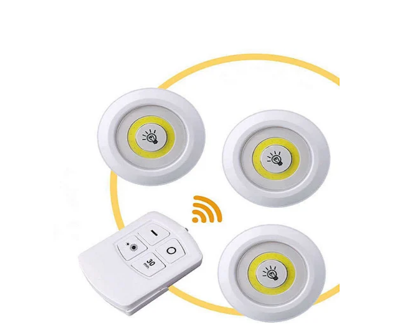 Kit 3 Lâmpadas Luminária Led Controle S/ Fio Spot Remoto 15w