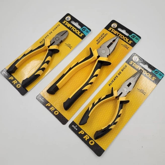 1-Alicate do Tamanho 8" que  é Universal ou de Tamanho 6" que são de Bico ou de Corte Startools